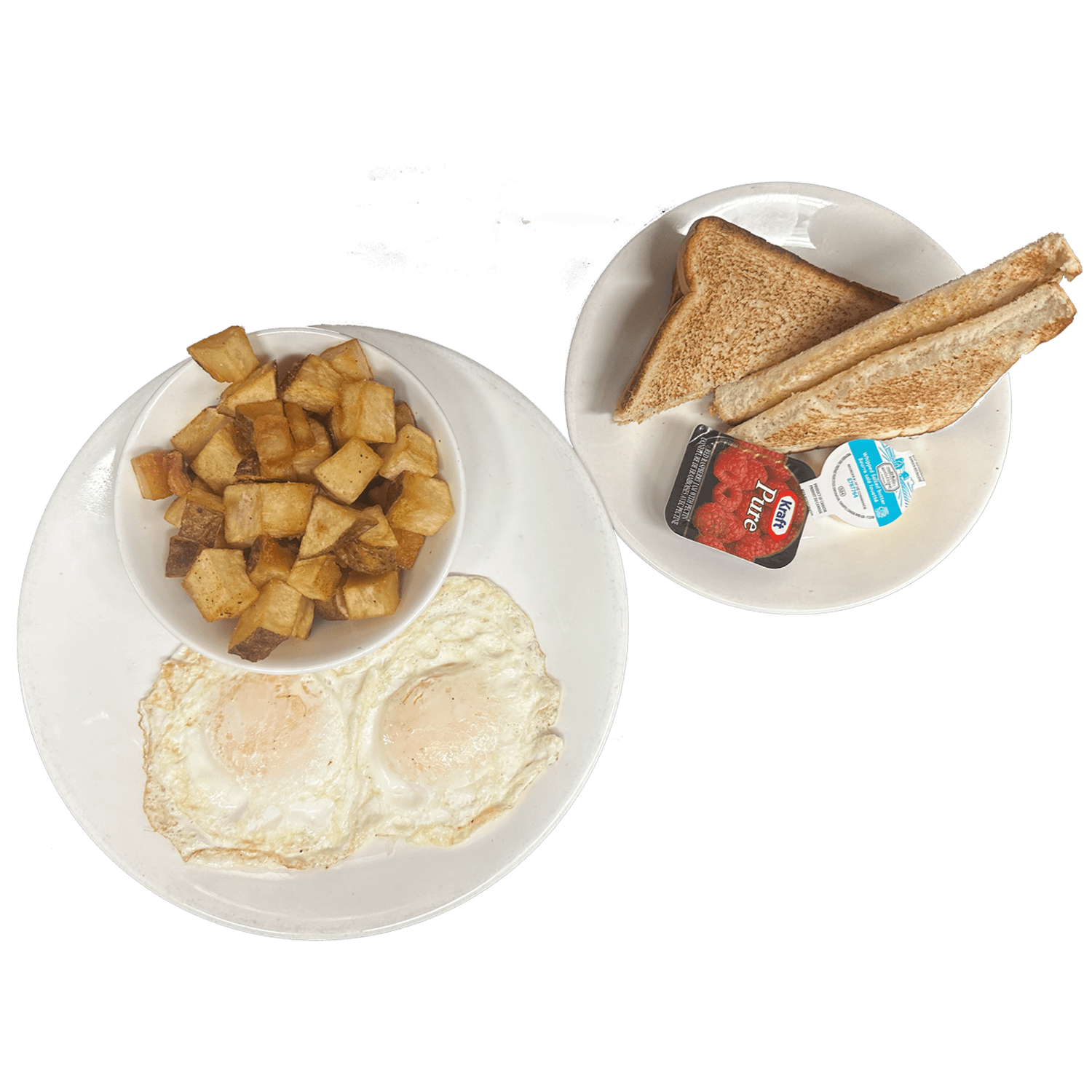 Two-egg breakfast plate